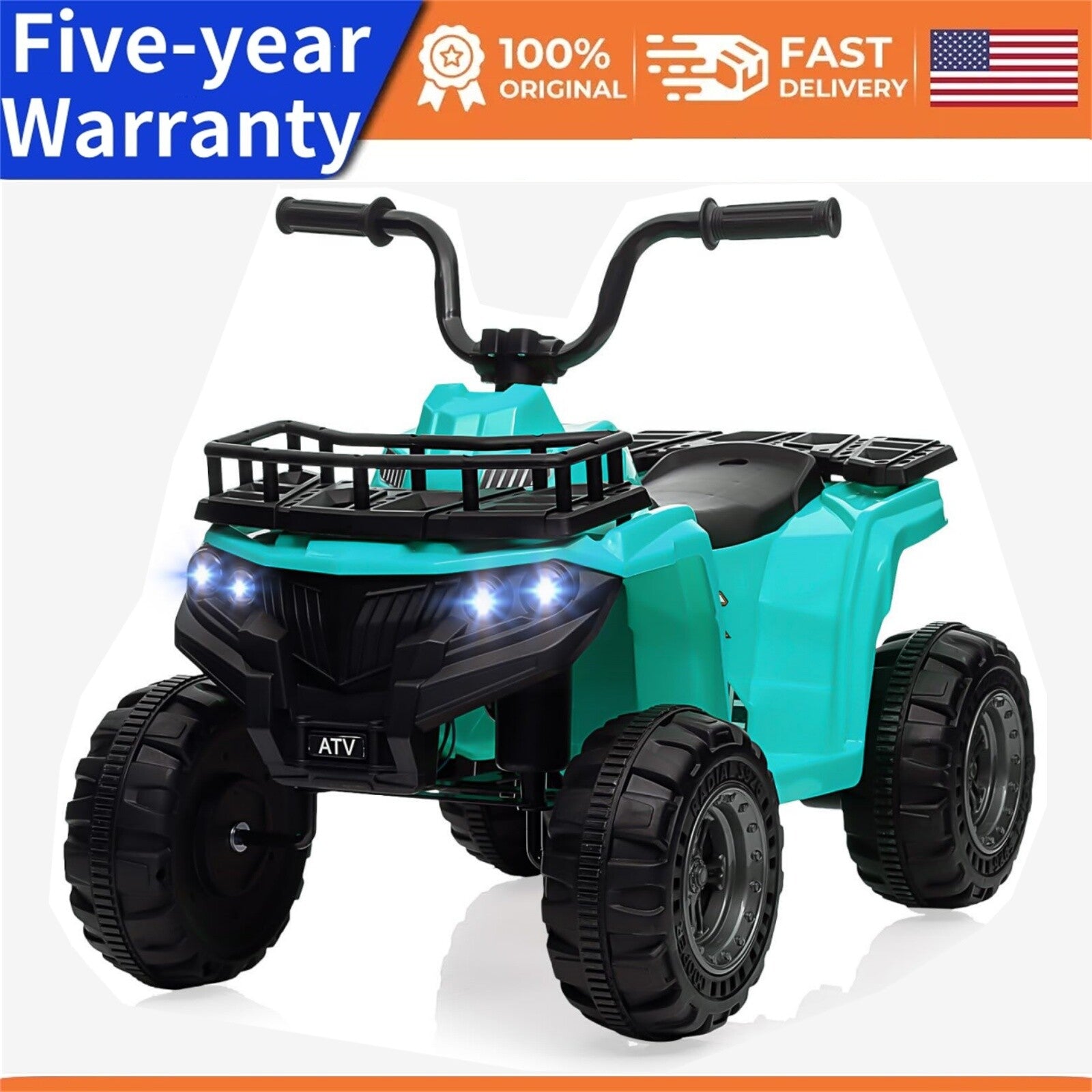 12V Kids Electric Ride-On 4-Wheeler ATV Quad with LED Lights and 1.8 MPH Speed Trend Times Variant 0