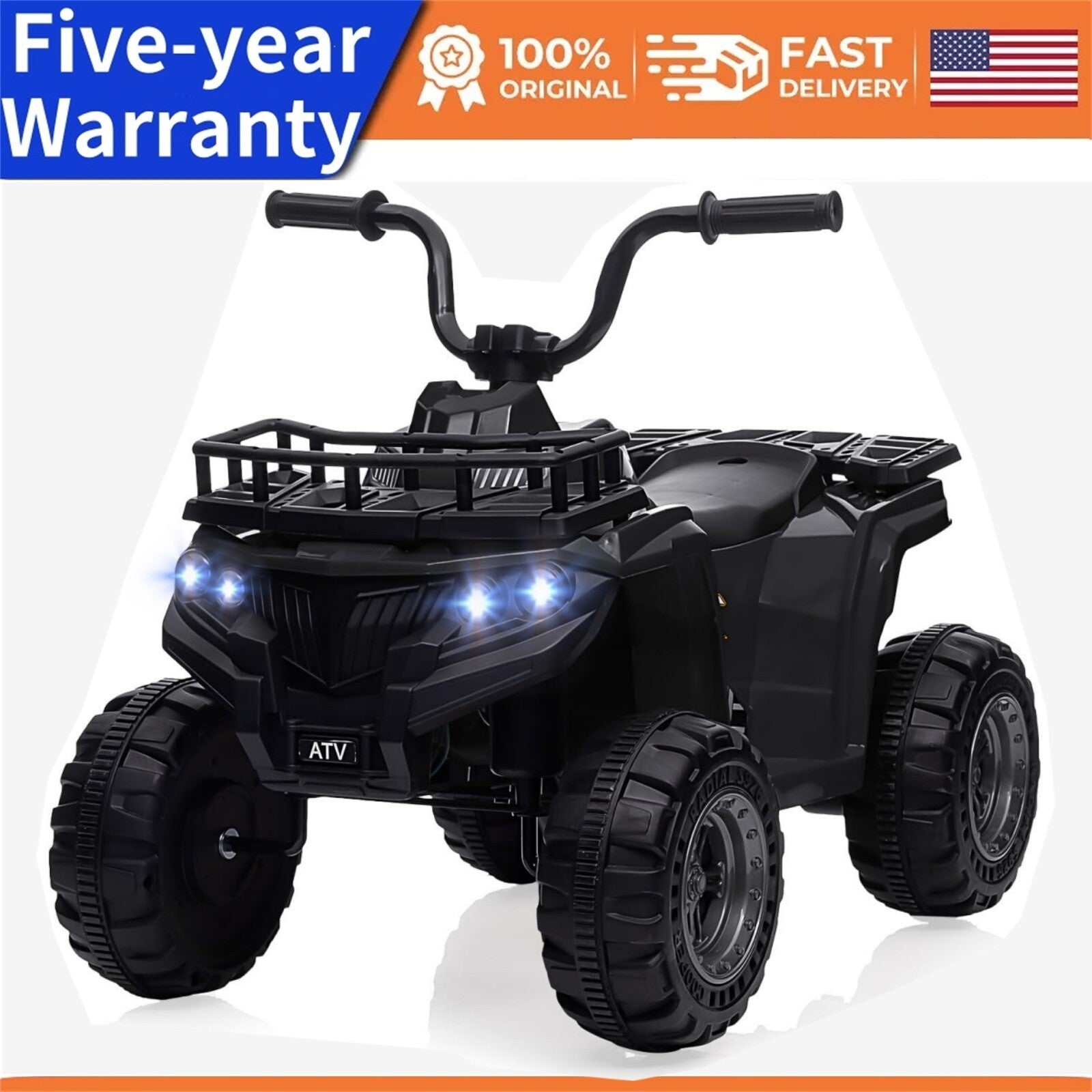 12V Kids Electric Ride-On 4-Wheeler ATV Quad with LED Lights and 1.8 MPH Speed Trend Times Variant 0