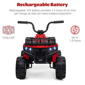 12V Kids Electric Ride-On 4-Wheeler ATV Quad with 1.8 MPH Max Speed Trend Times 3
