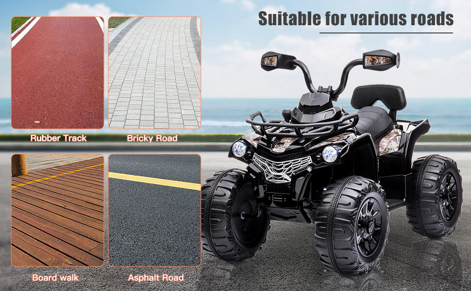 12V Kids Electric Ride-On ATV 4-Wheeler Quad Car Toy with MP3 and Headlights Trend Times 8