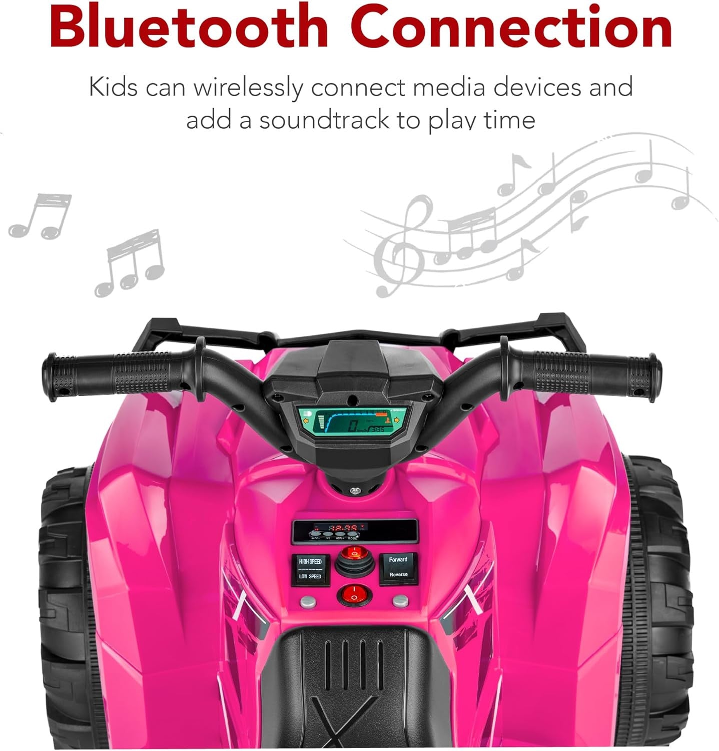 12V Kids Electric Ride-On 4 Wheeler ATV Quad Car Toy with Bluetooth Audio, 2.4 MPH Trend Times 2
