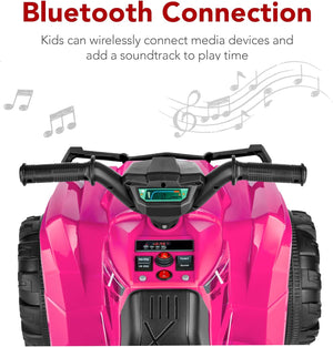12V Kids Electric Ride-On 4 Wheeler ATV Quad Car Toy with Bluetooth Audio, 2.4 MPH Trend Times 2