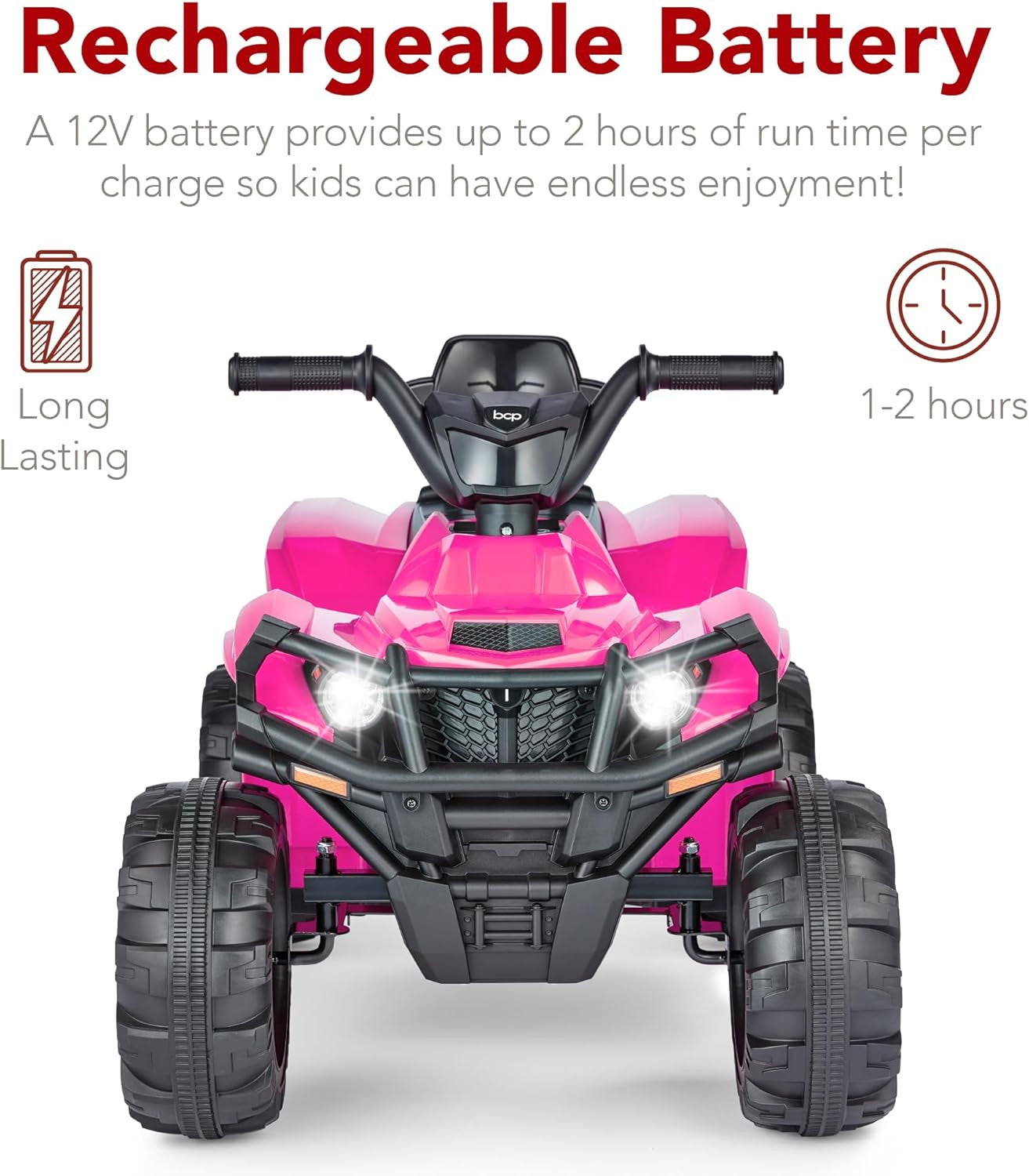 12V Kids Electric Ride-On 4 Wheeler ATV Quad Car Toy with Bluetooth Audio, 2.4 MPH Trend Times 4
