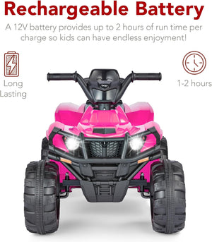 12V Kids Electric Ride-On 4 Wheeler ATV Quad Car Toy with Bluetooth Audio, 2.4 MPH Trend Times 4