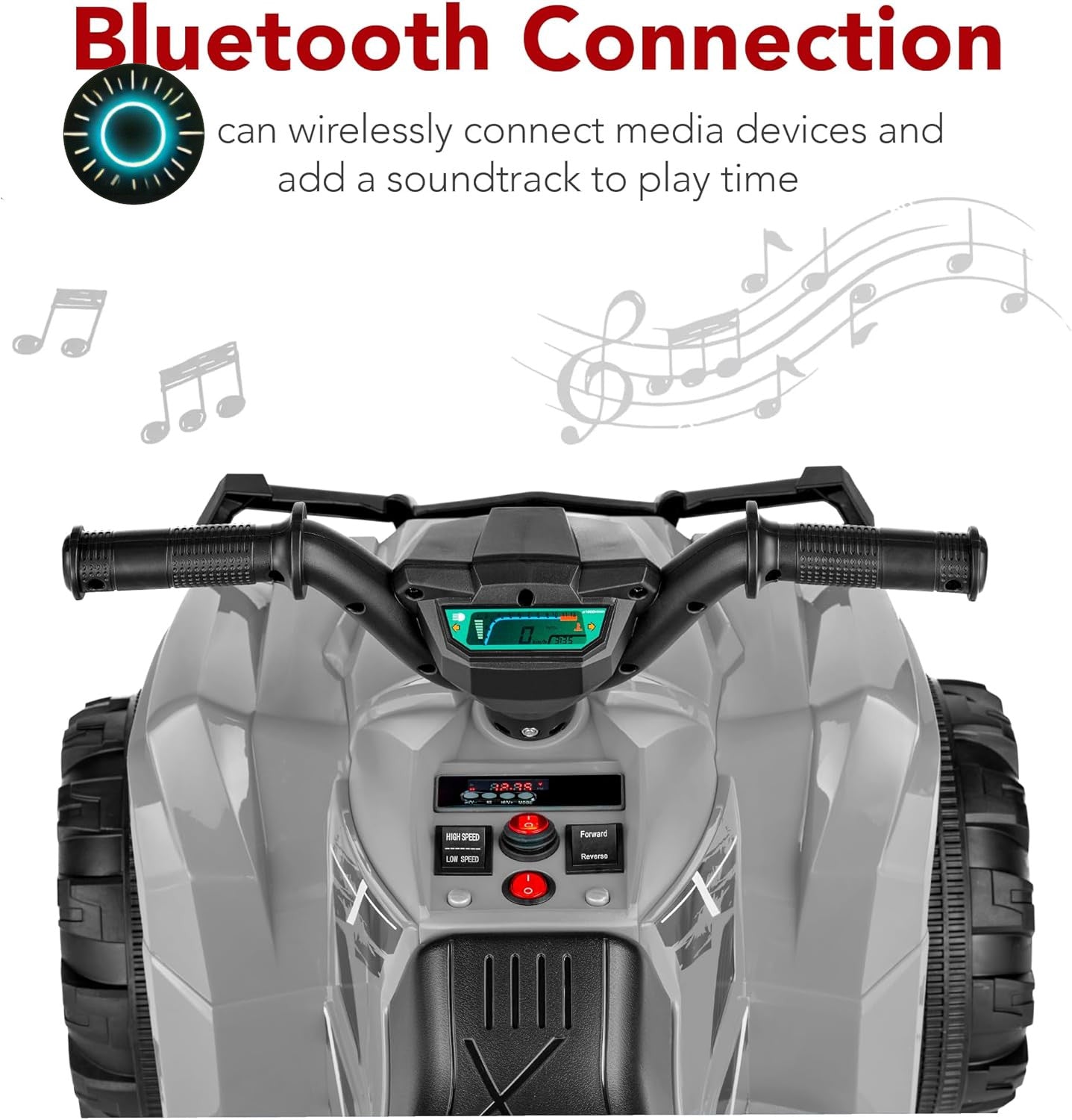 12V Kids Electric Ride-On ATV 4-Wheeler Quad Car Toy with Bluetooth Audio and 2.4 MPH Speed Trend Times 2