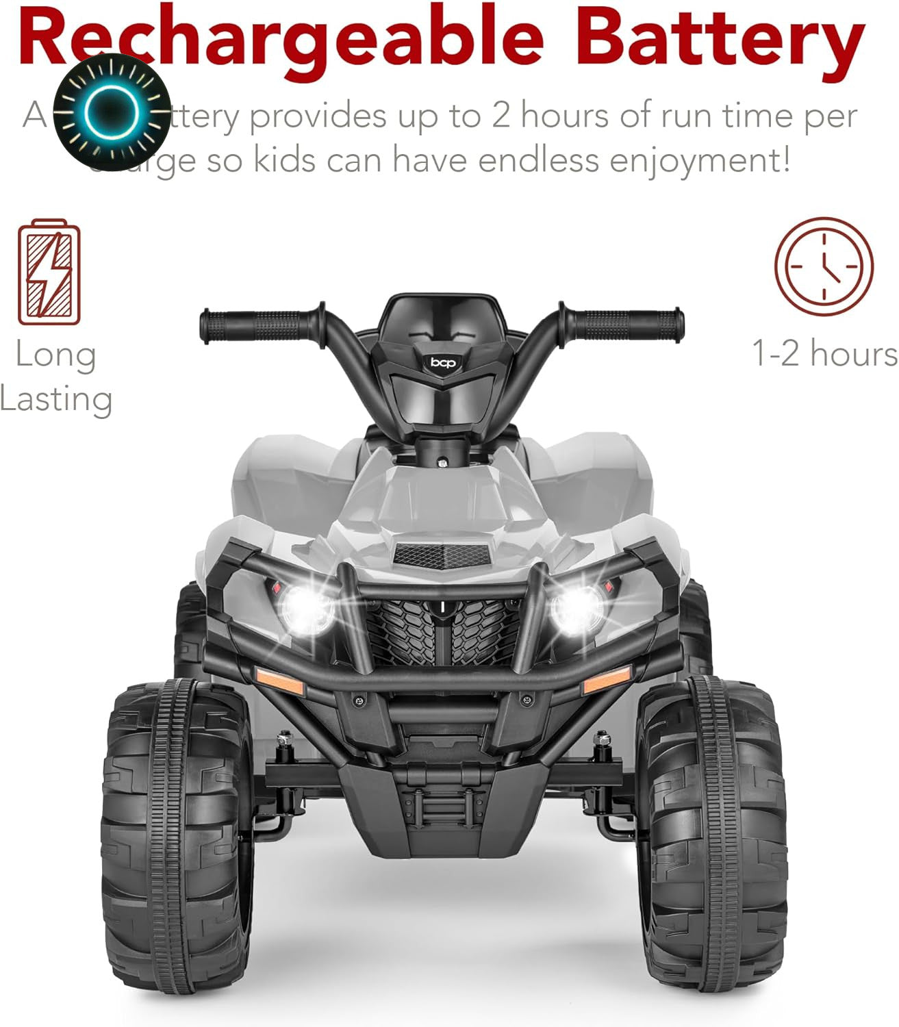 12V Kids Electric Ride-On ATV 4-Wheeler Quad Car Toy with Bluetooth Audio and 2.4 MPH Speed Trend Times 4
