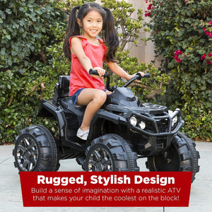 12V Kids Electric Ride-On ATV 4-Wheeler Quad Car Toy with Bluetooth Audio 3.7 MPH Trend Times 1