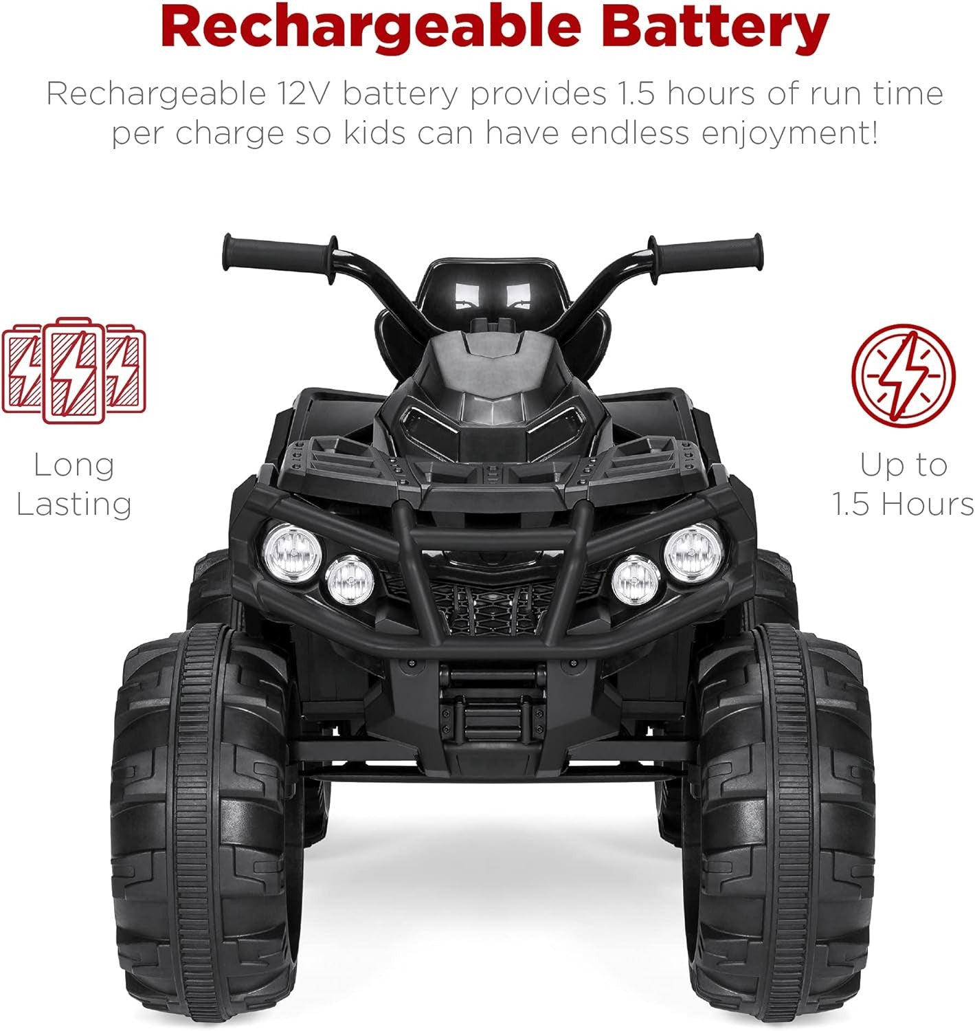 12V Kids Electric Ride-On ATV 4-Wheeler Quad Car Toy with Bluetooth Audio 3.7 MPH Trend Times 5