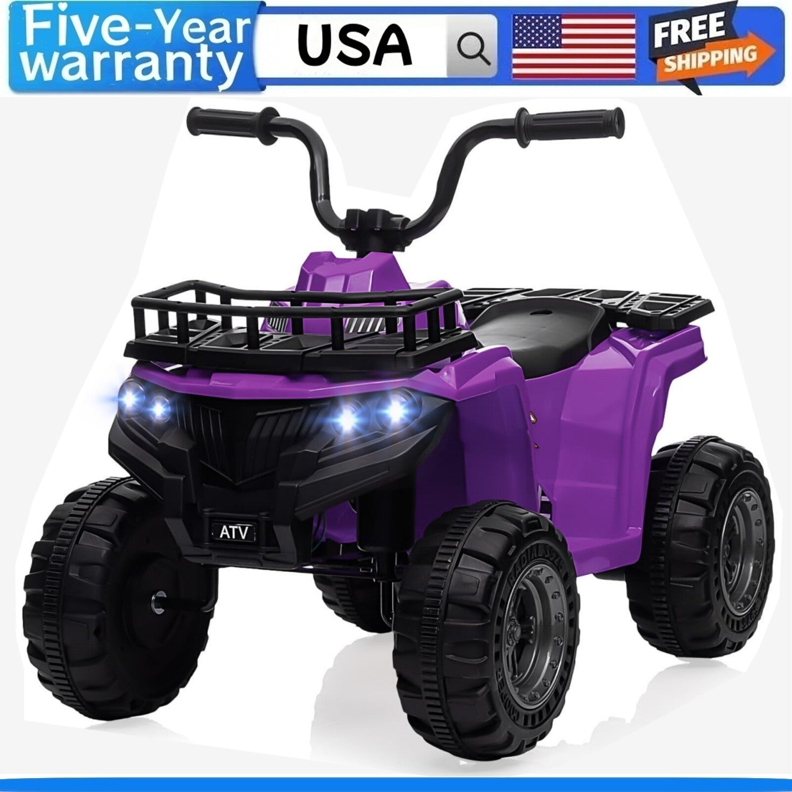 12V Kids Electric Ride-On 4 Wheeler ATV Quad with High/Low Speed Settings Trend Times 1