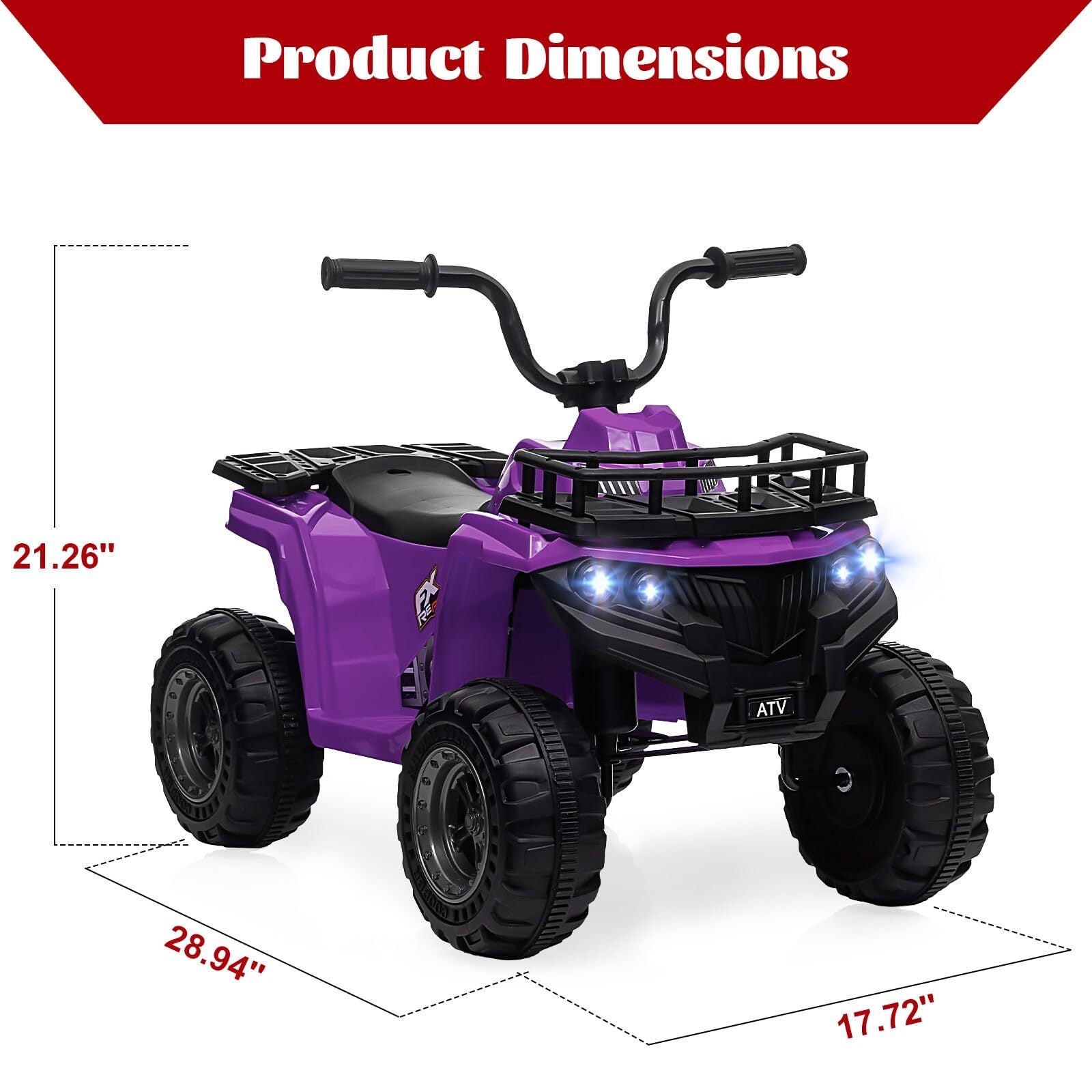12V Kids Electric Ride-On 4 Wheeler ATV Quad with High/Low Speed Settings Trend Times 7