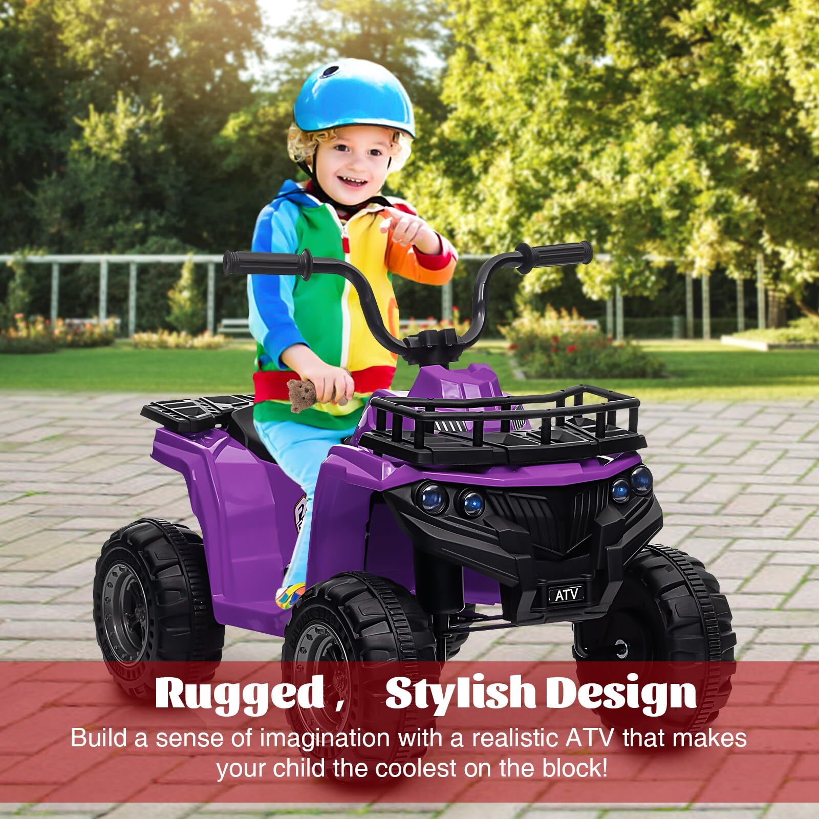 12V Kids Electric Ride-On 4 Wheeler ATV Quad with High/Low Speed Settings Trend Times 8