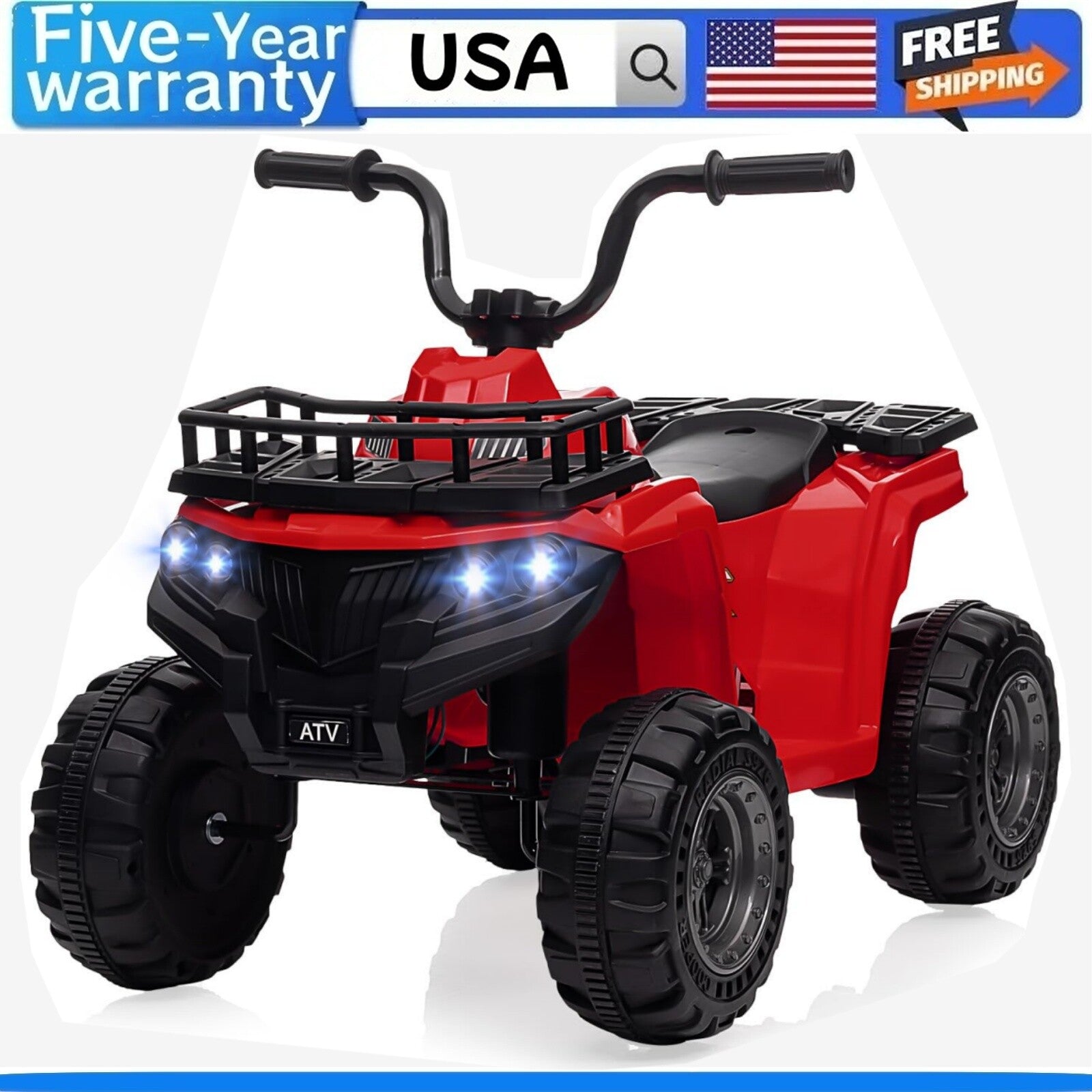 12V Kids Electric Ride-On 4 Wheeler ATV Quad with High/Low Speed Play Car Trend Times 0