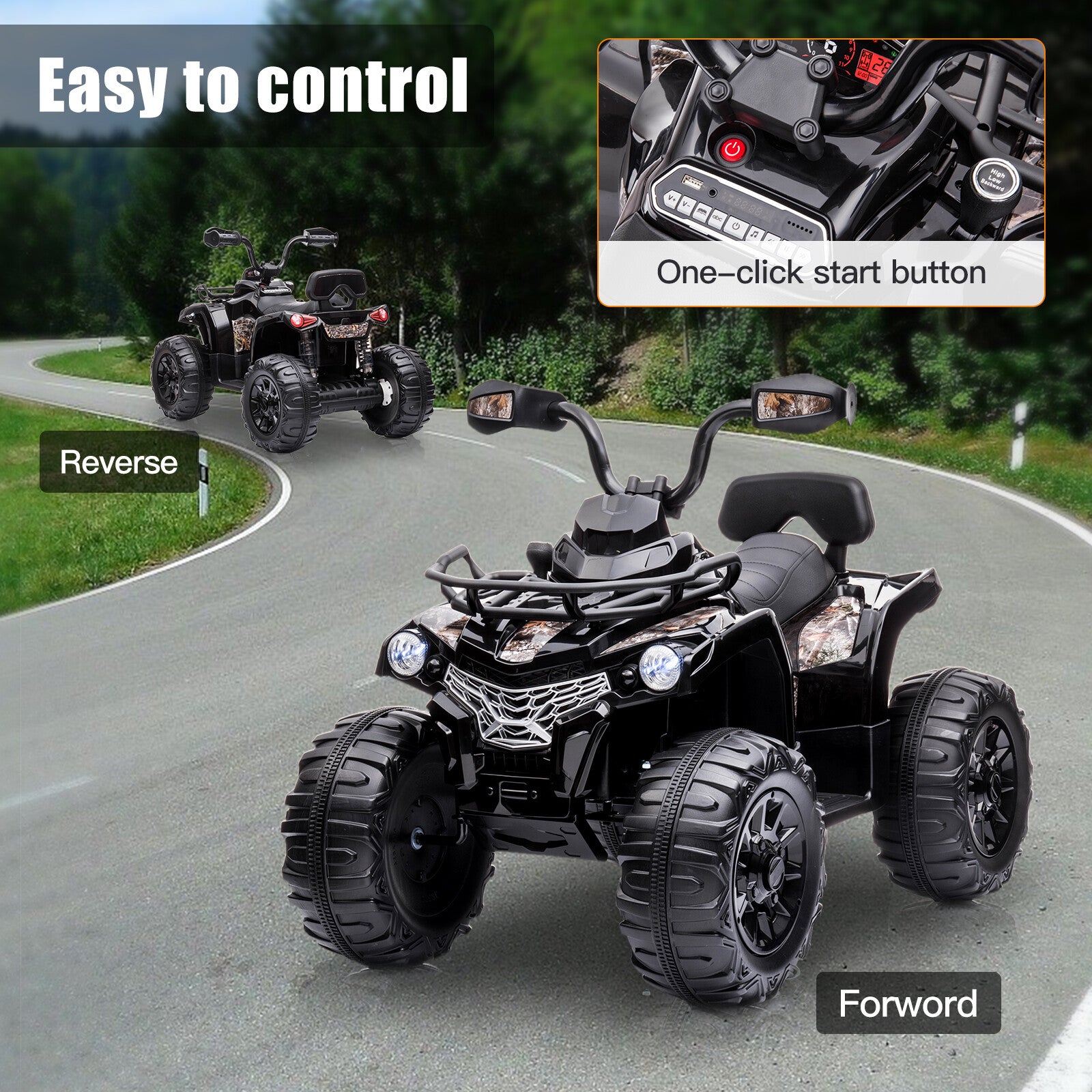 12V Electric Kids Ride-On Off-Road 4-Wheeler ATV Battery-Powered Toy Car Trend Times 3