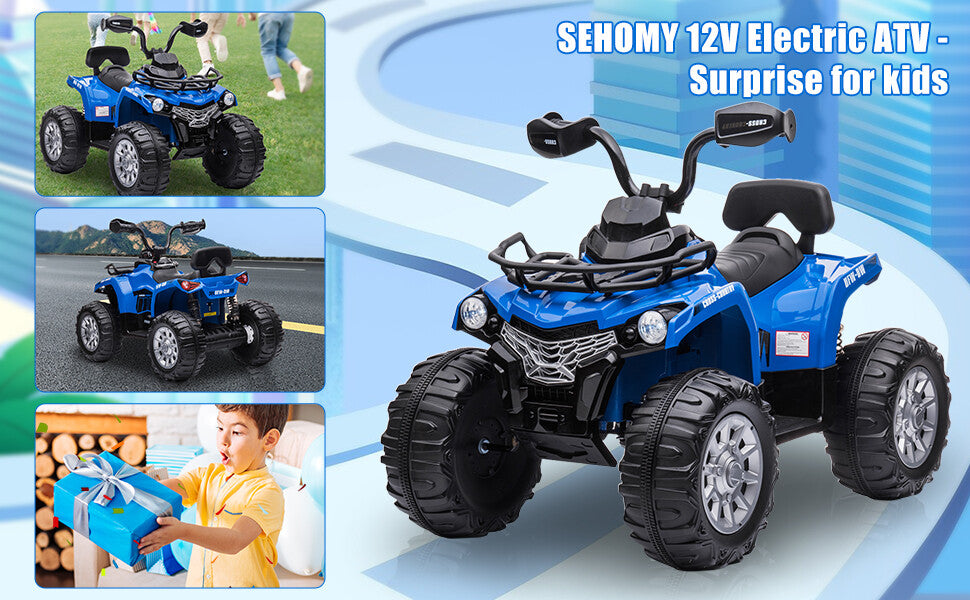 12V Kids Electric Ride-On Off-Road ATV Quad Car Toy with LED Lights and Adjustable Speeds Trend Times 10