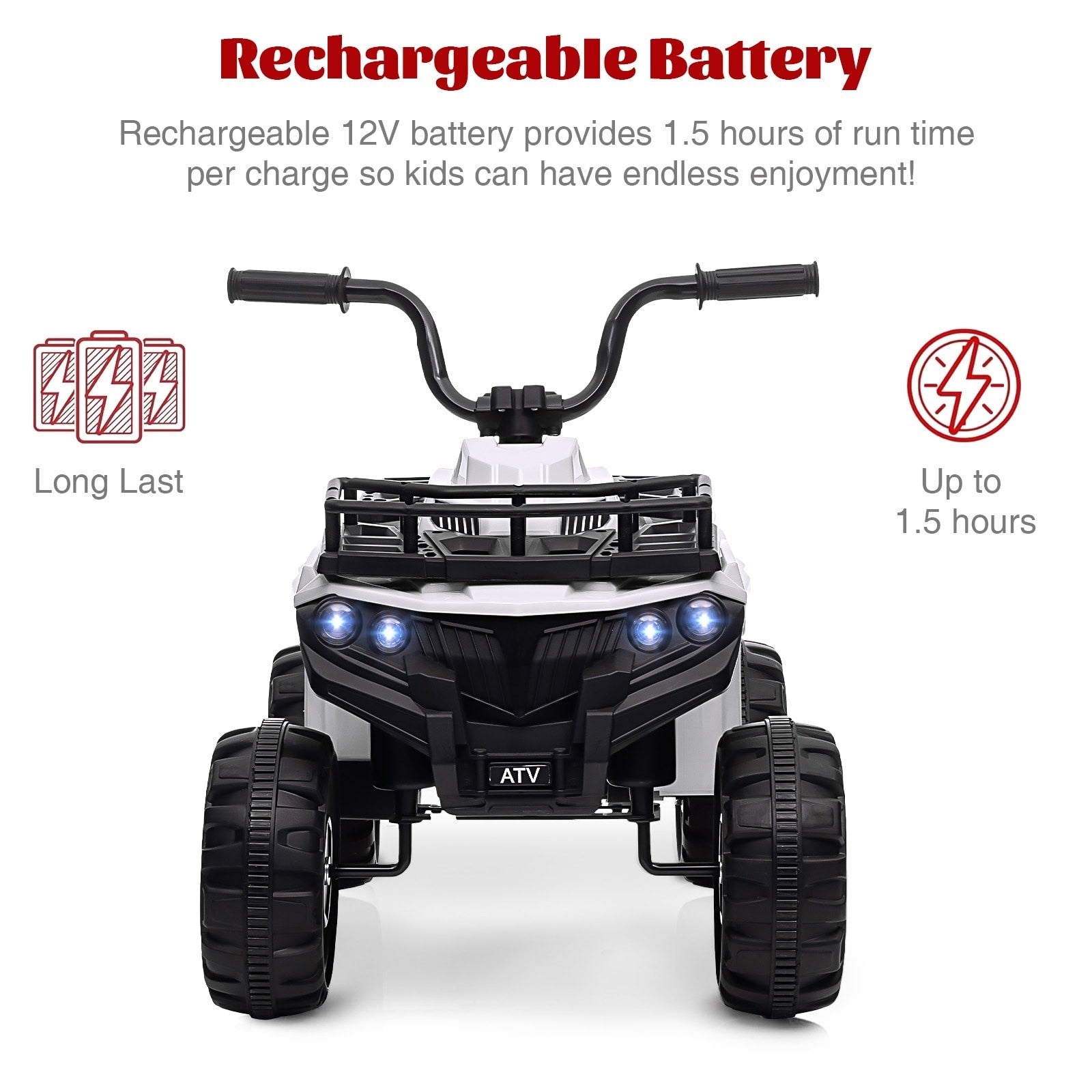 12V Kids Electric Ride-On ATV Car Toy with Bluetooth Features Trend Times 2