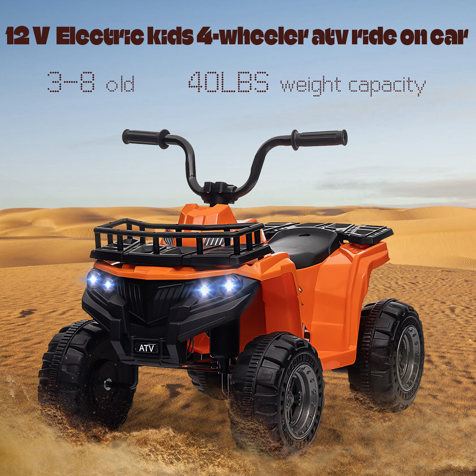 12V Kids Electric Ride-On ATV with Adjustable High and Low Speed Toy Car Trend Times 15