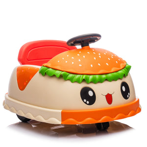 12V Kids Electric Ride-On Bumper Car with Parent Remote Control Realistic Hamburger Design Trend Times 8