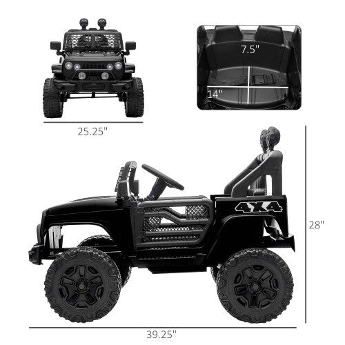 12V Kids Electric Ride-On Car with Power Wheels, LED Lights, Music, and Remote Control Trend Times 2