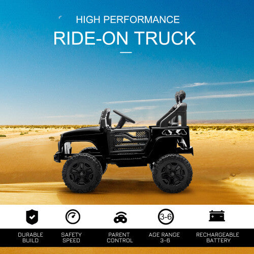 12V Kids Electric Ride-On Car with Power Wheels, LED Lights, Music, and Remote Control Trend Times 3
