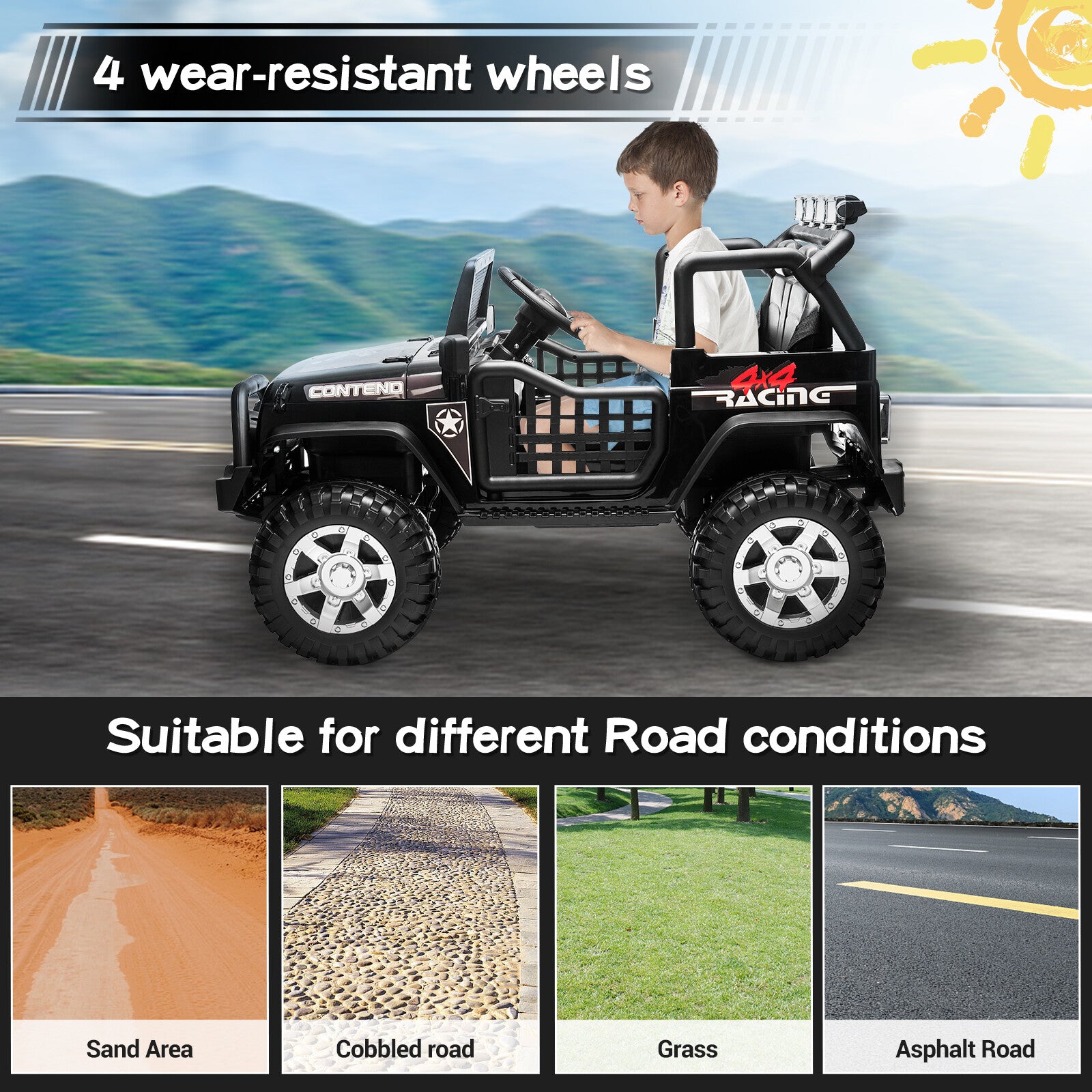 12V Kids Electric Ride-On Car with Power Wheels and Remote Control Battery-Powered Toy Trend Times 6