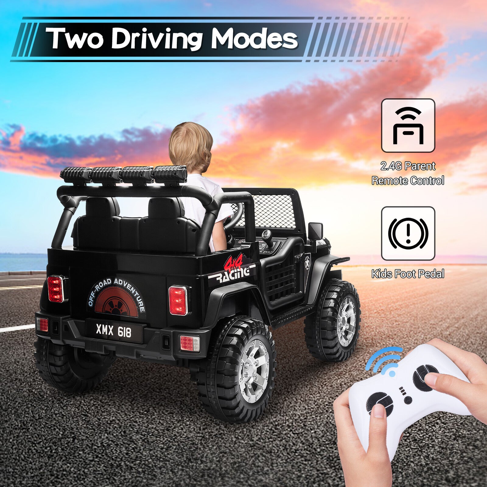 12V Kids Electric Ride-On Car with Power Wheels and Remote Control Battery-Powered Toy Trend Times 9