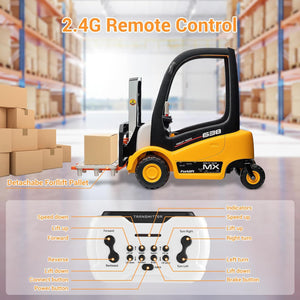 12V Kids Electric Ride-On Forklift Car with Liftable Fork and Remote Control Yellow Trend Times 7