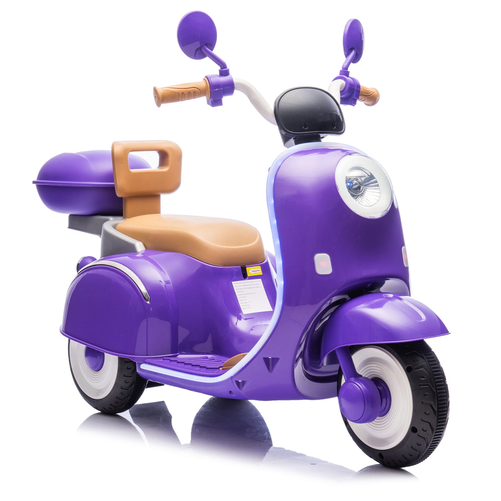 12V Kids Electric Ride-On Moped Motorcycle with Bluetooth and Power Display Trend Times 13