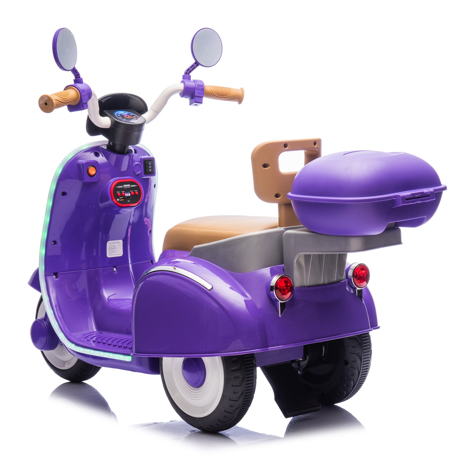 12V Kids Electric Ride-On Moped Motorcycle with Bluetooth and Power Display Trend Times 2