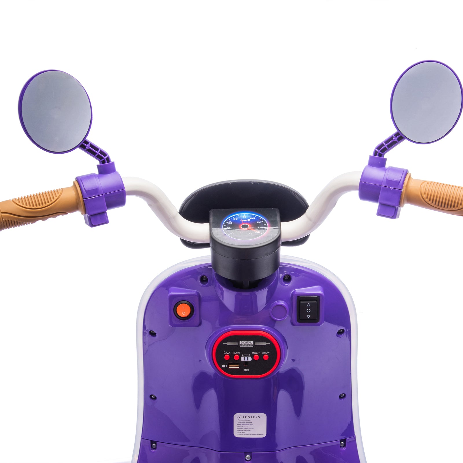 12V Kids Electric Ride-On Moped Motorcycle with Bluetooth and Power Display Trend Times 6