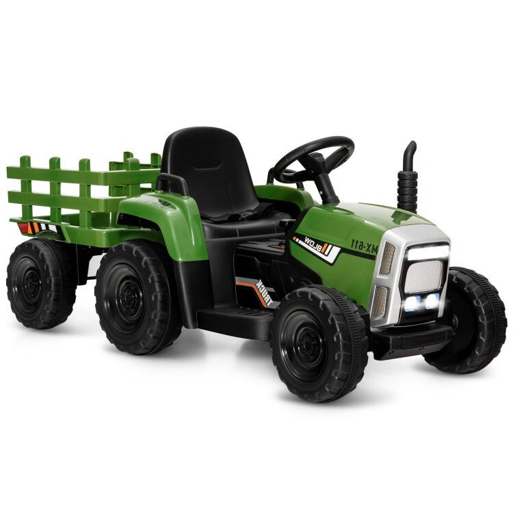 12V Kids Electric Ride-On Tractor with Detachable Trailer and Safety Belt Trend Times 1