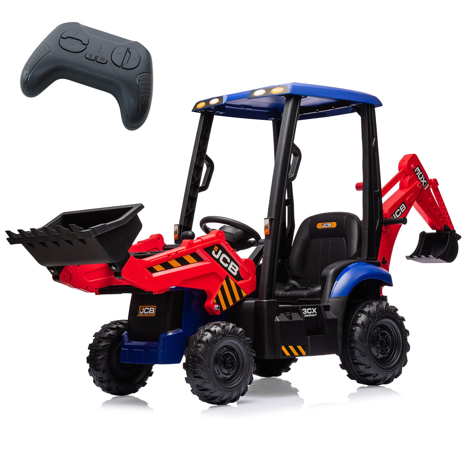 12V Kids Electric Ride-On Vehicle 4-in-1 Excavator and Bulldozer with Remote Control Trend Times 7