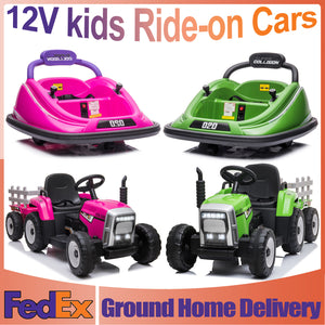 12V Kids Electric Ride-On Ground Loader Tractor Bumper Car with 360 Degree Rotation Trend Times 10