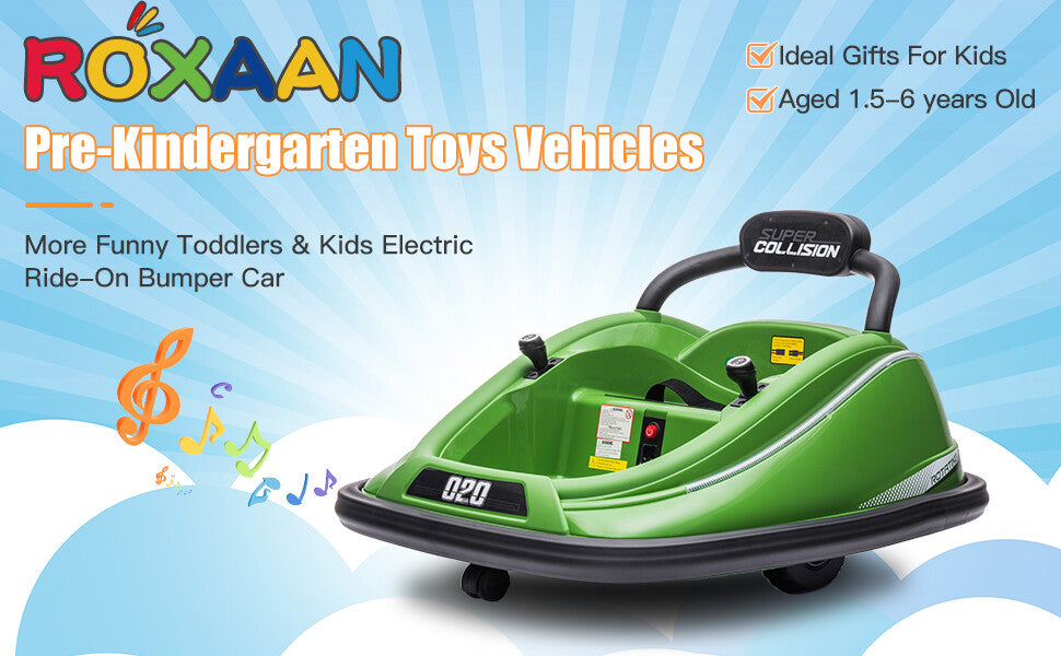 12V Kids Electric Ride-On Ground Loader Tractor Bumper Car with 360 Degree Rotation Trend Times 19
