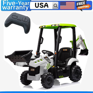 12V Kids Ride-On Excavator and Bulldozer with Remote Control Front Loader Digger Toy Trend Times 0