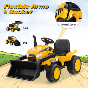 12V Kids Electric Ride-On RC Excavator Digger Bulldozer Tractor with Lights and Music Trend Times 5
