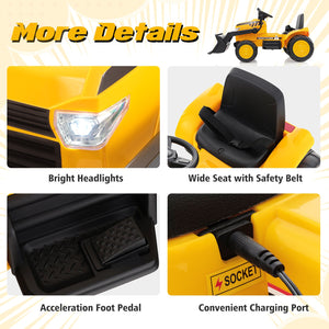 12V Kids Electric Ride-On RC Excavator Digger Bulldozer Tractor with Lights and Music Trend Times 8