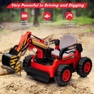 12V Kids Ride-On Excavator Truck with Remote Control and Electric Digging Arm Trend Times 21