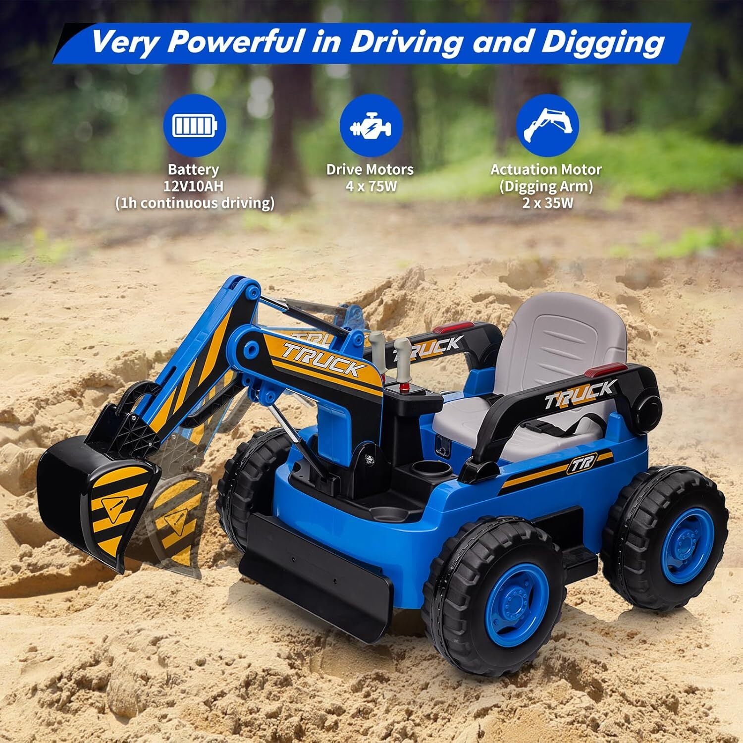 12V Kids Ride-On Excavator Truck with Remote Control and Electric Digging Arm Trend Times 9