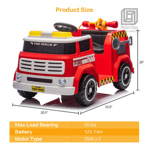 12V Kids Ride-On Firefighter Truck Toy with Fire Gun, Shovel, Loudspeaker, and Music Trend Times 7