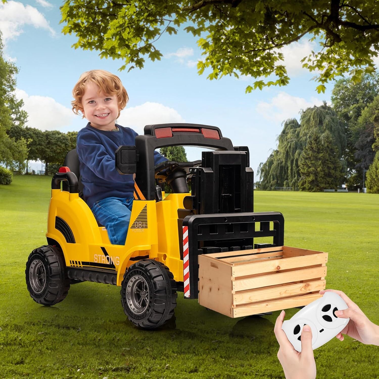 12V Electric Kids Ride-On Forklift Construction Toy Car with Remote Control Trend Times 1