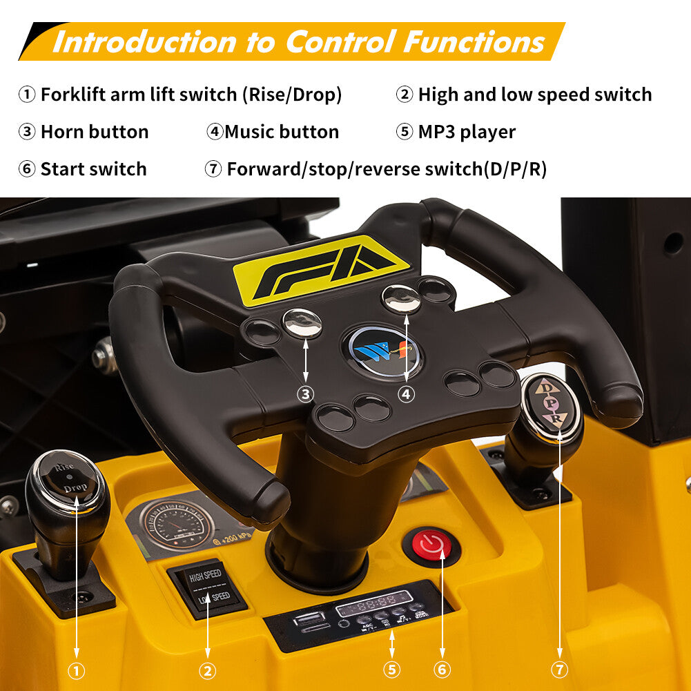 12V Electric Kids Ride-On Forklift Car with Remote Control Trend Times 16