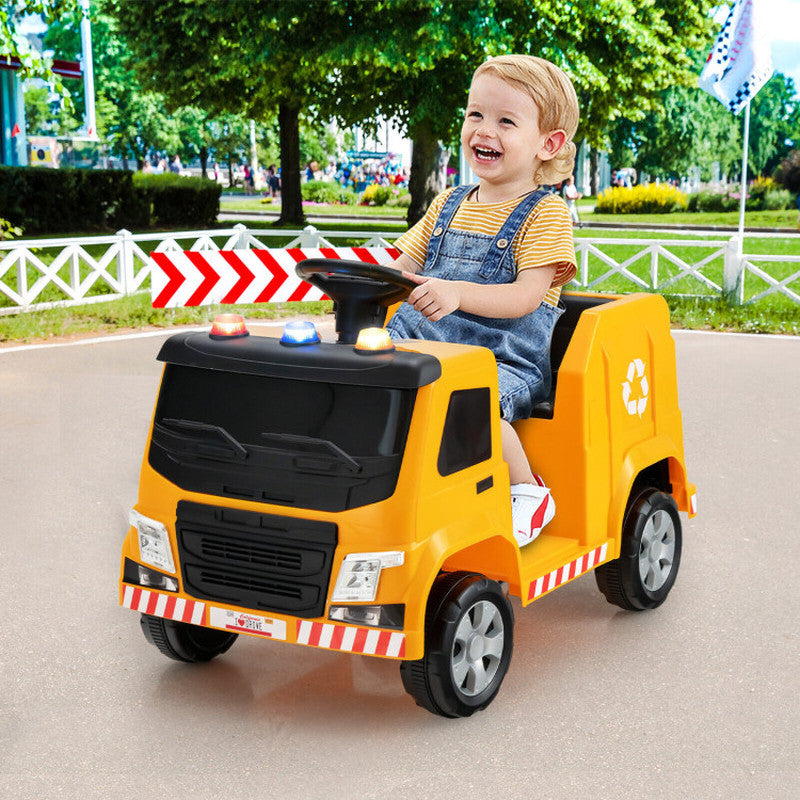 12V Kids Ride-On Garbage Truck with Warning Lights and 6 Recycling Accessories Trend Times 1