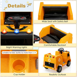 12V Kids Ride-On Garbage Truck with Warning Lights and 6 Recycling Accessories Trend Times 10