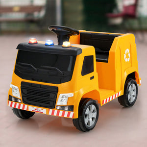 12V Kids Ride-On Garbage Truck with Warning Lights and 6 Recycling Accessories Trend Times 5