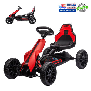 12V Kids Ride-On Go Kart with Adjustable Seat, 2.8 MPH Drifting Car, 66 lbs Capacity, 35W Motor, Red Trend Times Variant 0