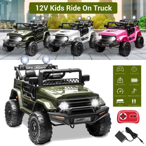 12V Rechargeable Kids Ride-On Jeep with 7AH Battery Powered Electric Truck Car Trend Times 10