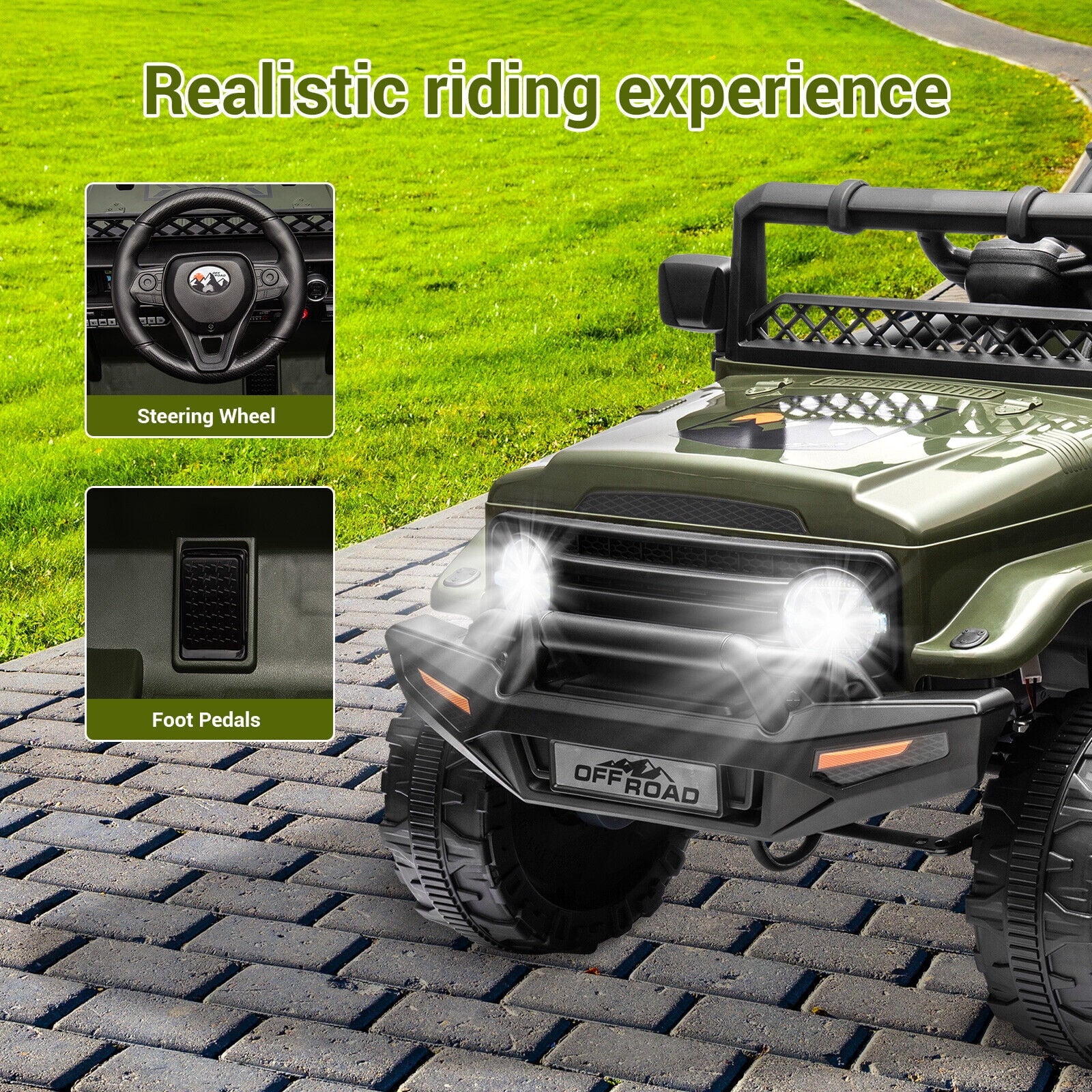 12V Rechargeable Kids Ride-On Jeep with 7AH Battery Powered Electric Truck Car Trend Times 7
