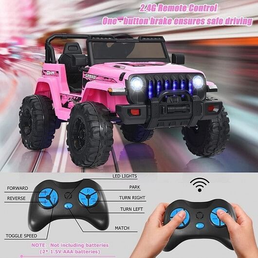 12V Pink Kids Ride-On Jeep Car with 2.4G Remote Control Trend Times 2