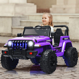 12V Kids Ride-On Jeep Car with 2.4G Remote Control in Purple Trend Times 1