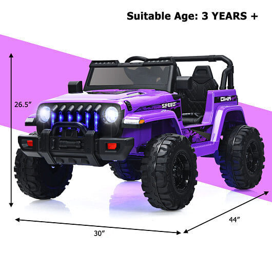 12V Kids Ride-On Jeep Car with 2.4G Remote Control in Purple Trend Times 3